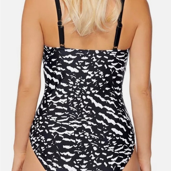 NWT ISLAND ESCAPE 100 poolside one piece swimsuit bikini size 12 zebra print - Picture 7 of 7